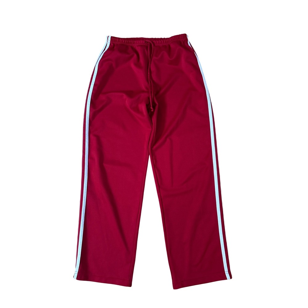 Athletic Works Track Pants Women Red Side Stripe Petite Medium 8/10 SIZE PM - Picture 1 of 6